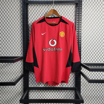 Camiseta de manga larga local del Manchester United 2002/04